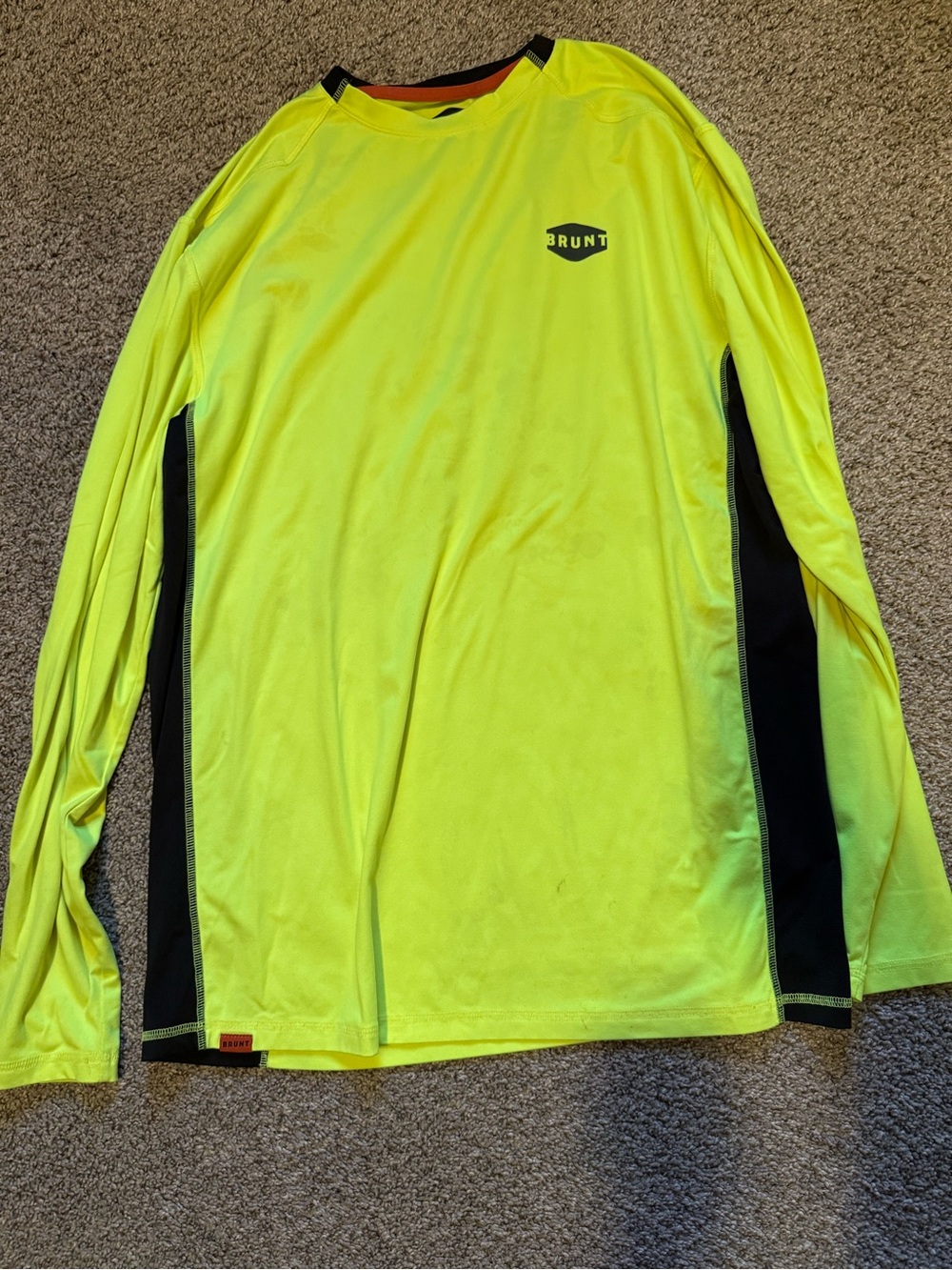 BRUNT Men's High-Visibility Long Sleeve Shirt - Neon Yellow